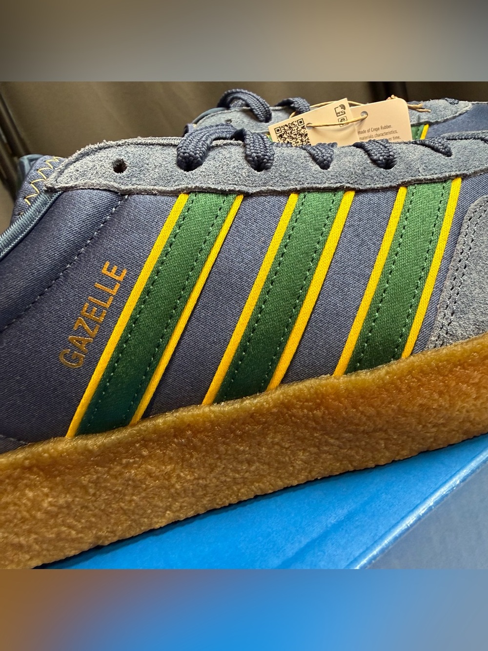 Clot x Adidas Gazelle Silk Night Marine / Collegiate Green US Men 12.5 Wmn 13.5 - Picture 2 of 16